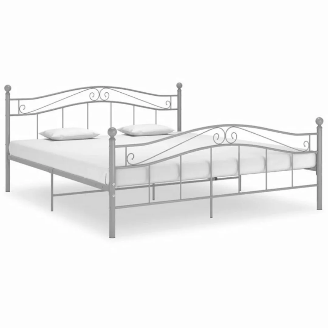 furnicato Bettgestell Bett Grau Metall 180x200 cm günstig online kaufen