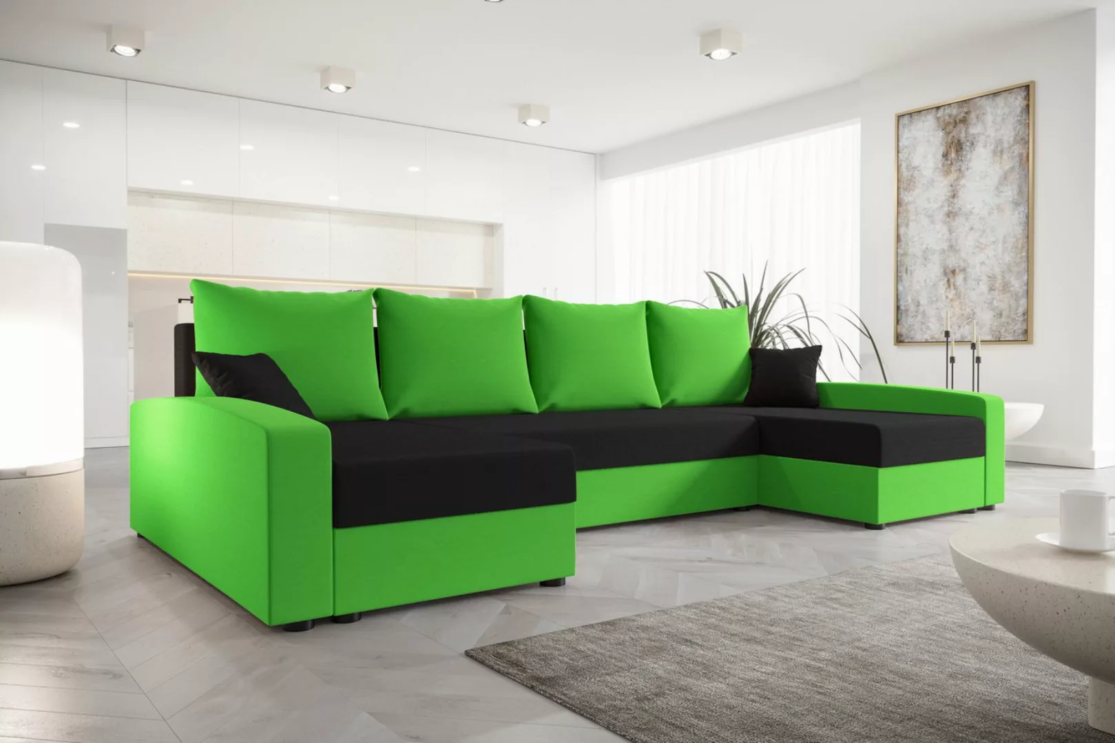 ALTDECOR Wohnlandschaft CHIEV-U, Couch mit Schlaffunktion, Wohnzimmer - Eck günstig online kaufen