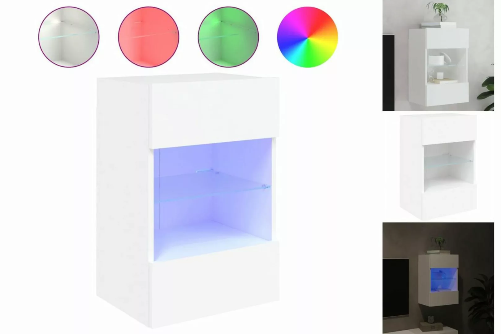 vidaXL Hängeschrank Hängeschrank Wandschrank mit LED Leuchten Weiß 40x30x60 günstig online kaufen