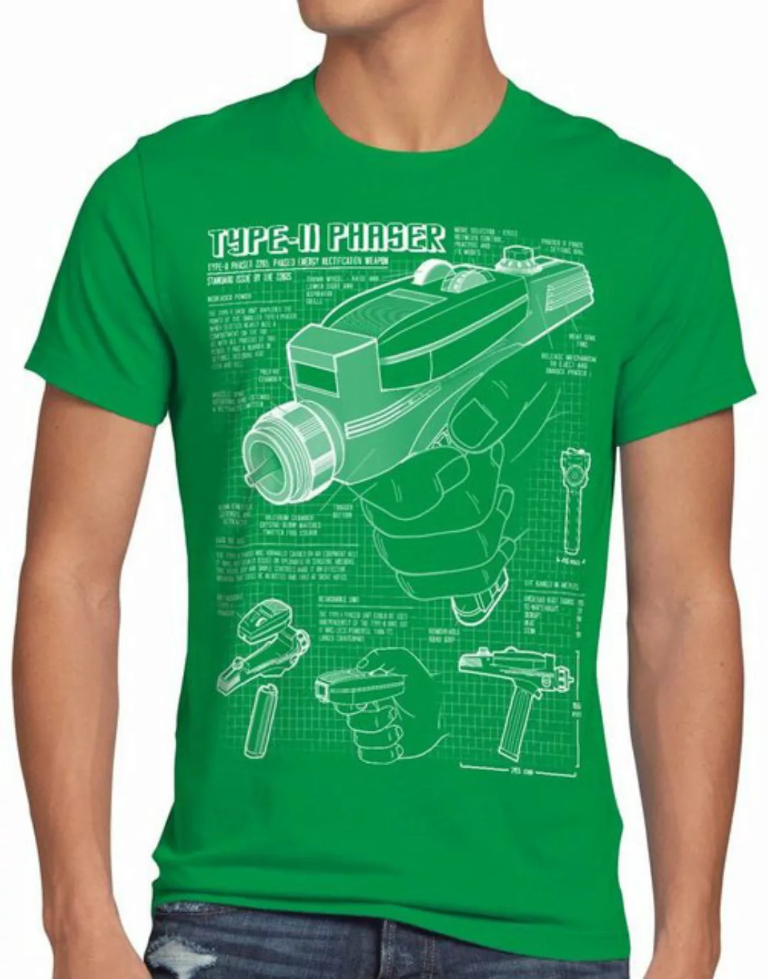 style3 T-Shirt Herren T-Shirt Phaser 2265 Blaupause NCC-1701 trek trekkie s günstig online kaufen