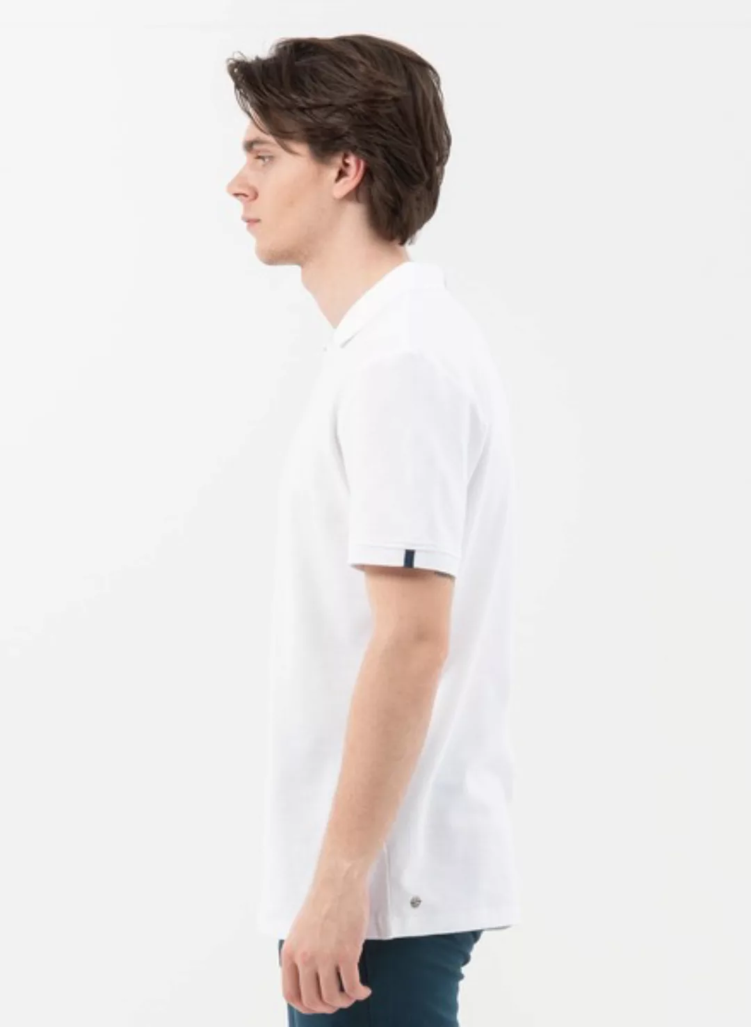 Poloshirt Aus Bio-baumwolle Mit V-ausschnitt günstig online kaufen