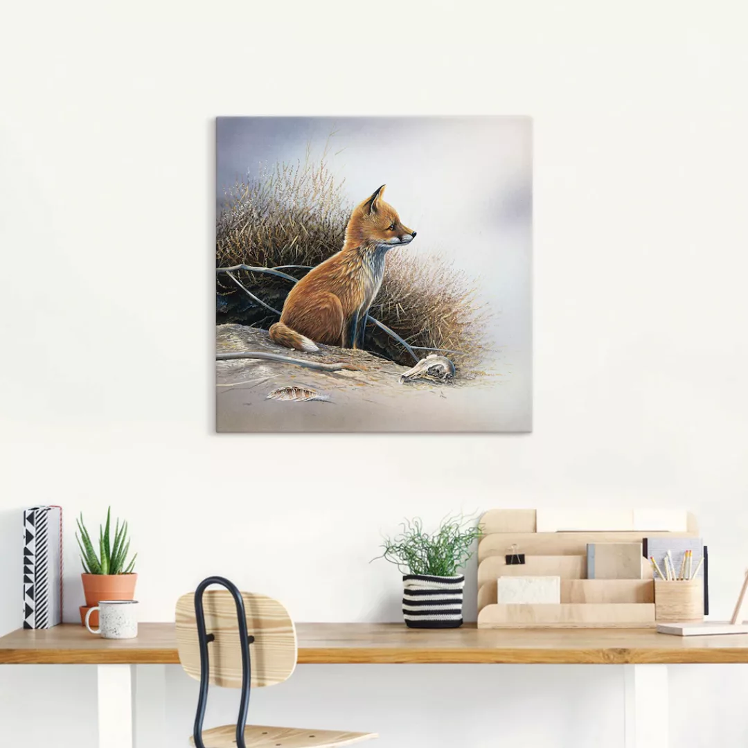 Artland Wandbild »Kleiner Fuchs«, Wildtiere, (1 St.), als Leinwandbild, Pos günstig online kaufen