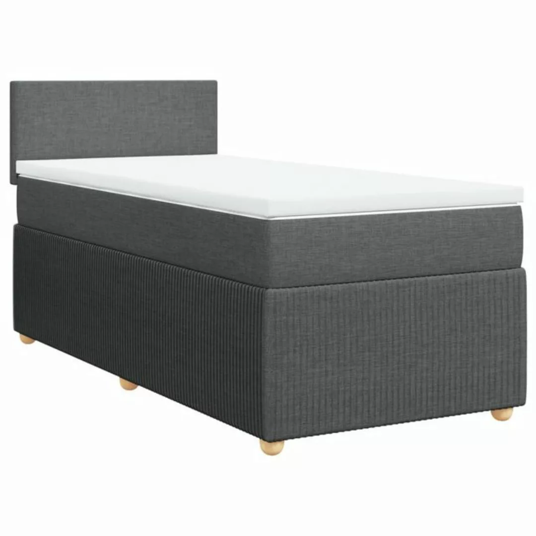 vidaXL Bett Boxspringbett mit Matratze Dunkelgrau 80x200 cm Stoff günstig online kaufen