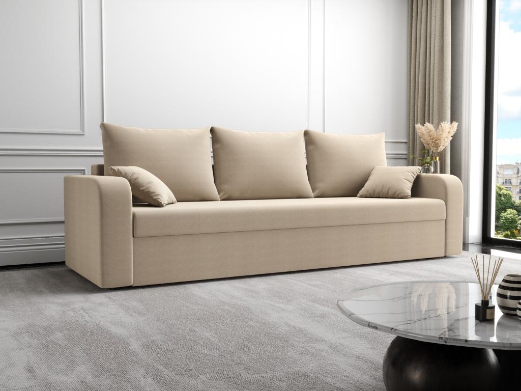 Sofa 3-Sitzer mit Schlaffunktion - Stoff - Beige - ONABIA günstig online kaufen