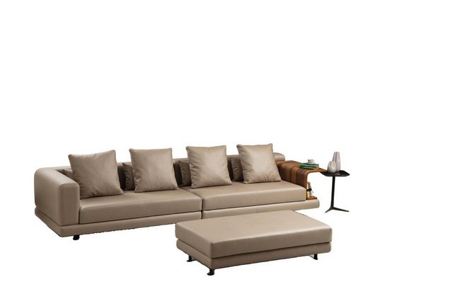 JVmoebel Sofa Sofagarnitur Polstersofa Viersitzer Sessel Beige Sofa 2tlg Ku günstig online kaufen