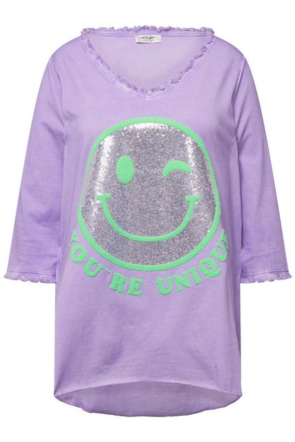 Angel of Style Longshirt Longshirt Smiley Rundhals Langarm gerundeter Saum günstig online kaufen