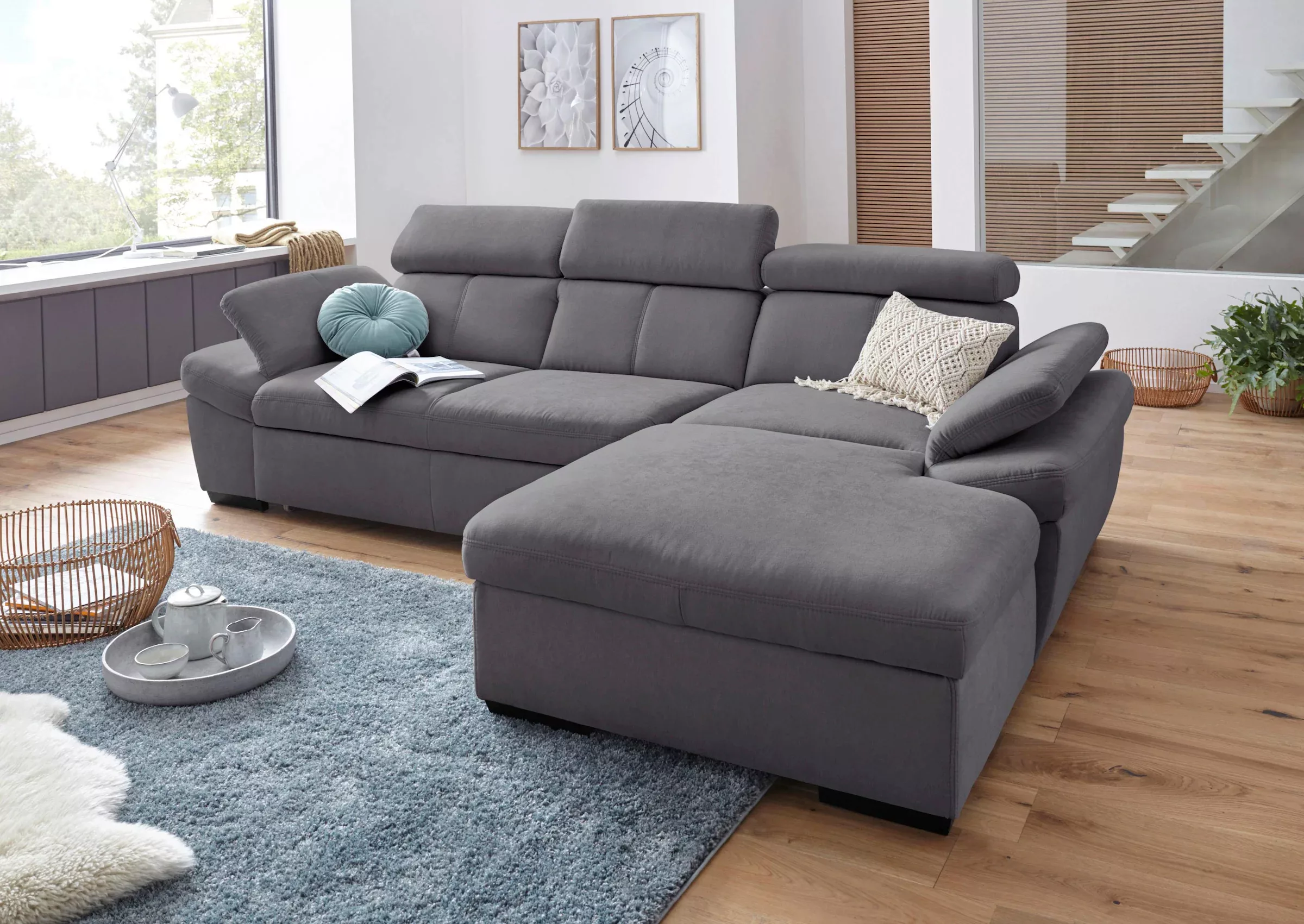 exxpo - sofa fashion Ecksofa »Salerno, inkl. Kopf- und Armteilverstellung, günstig online kaufen