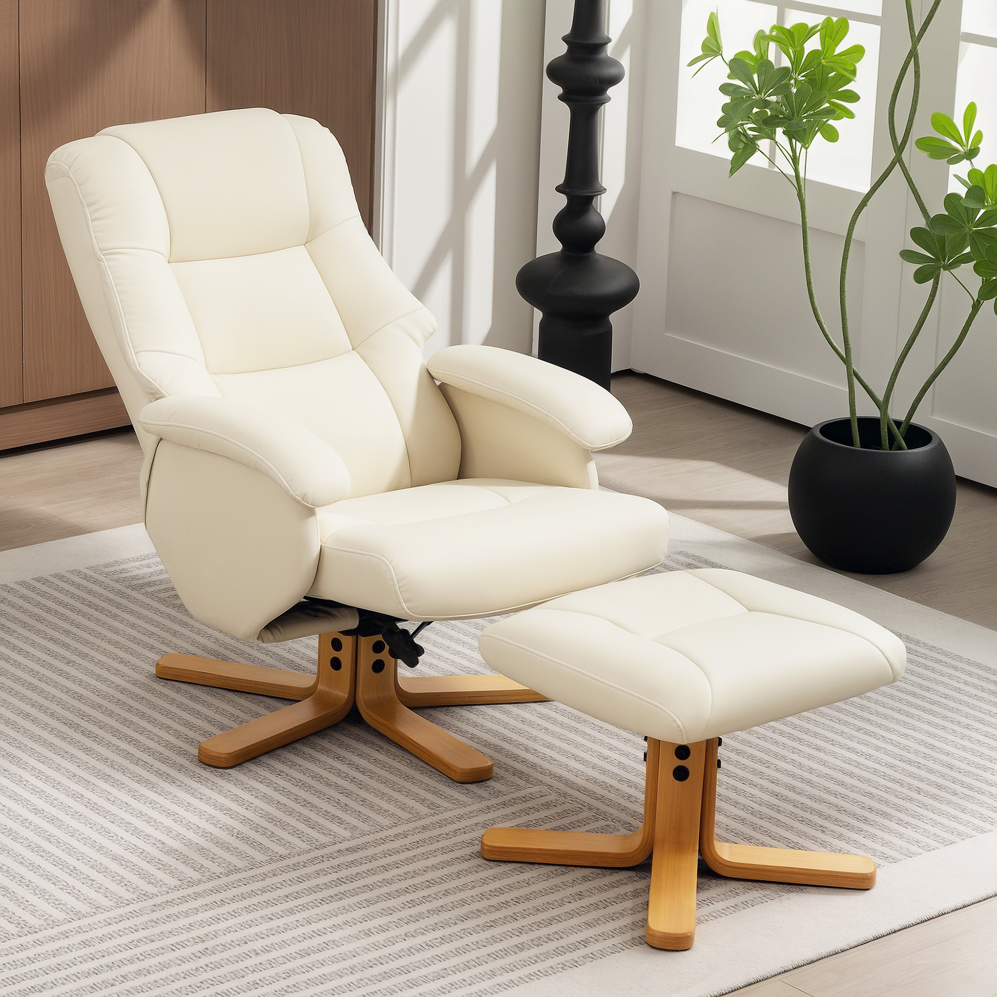 HOMCOM Relaxsessel mit Fußstütze Relaxstuhl drehbar 360° und Neigung verste günstig online kaufen