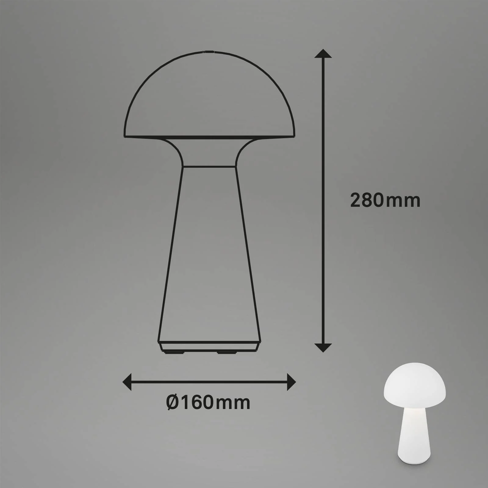 LED-Akku-Tischleuchte Fungo, aufladbar, weiß günstig online kaufen