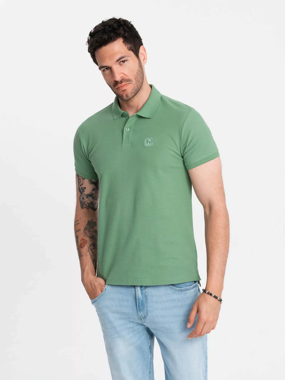 OMBRE Poloshirt Herren-Poloshirt aus Piqué-Strick BASIC günstig online kaufen