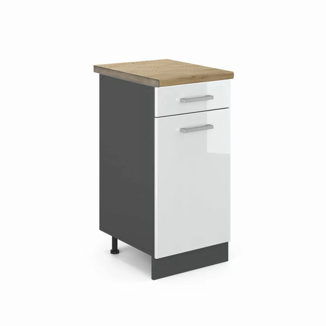 Vicco Unterschrank R-Line, Weiß Hochglanz/Anthrazit, 40 günstig online kaufen