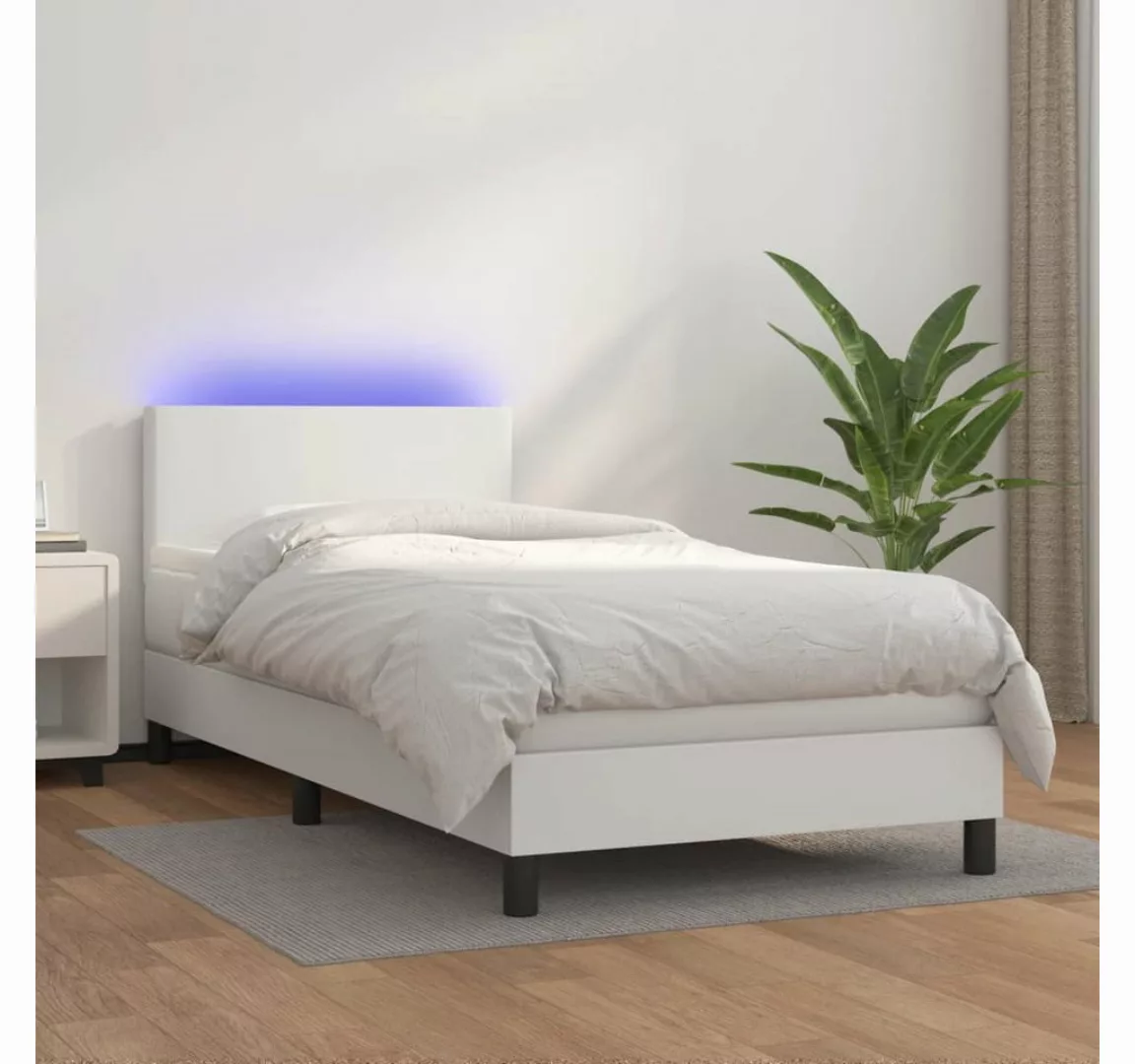 vidaXL Boxspringbett Bett Boxspringbett mit Matratze & LED Kunstleder (100 günstig online kaufen