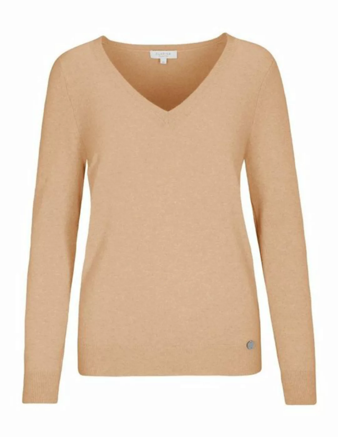 Clarina Sweatshirt (S)NOS V-Pullover, 1/1 Arm,uni, 204 CAMEL MEL. günstig online kaufen