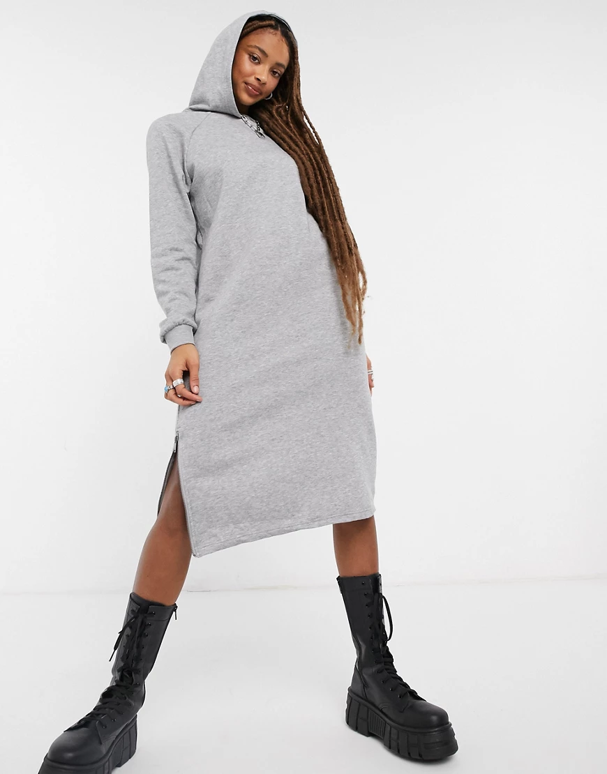 NOISY MAY Longline Sweat Kleid Damen Grau günstig online kaufen
