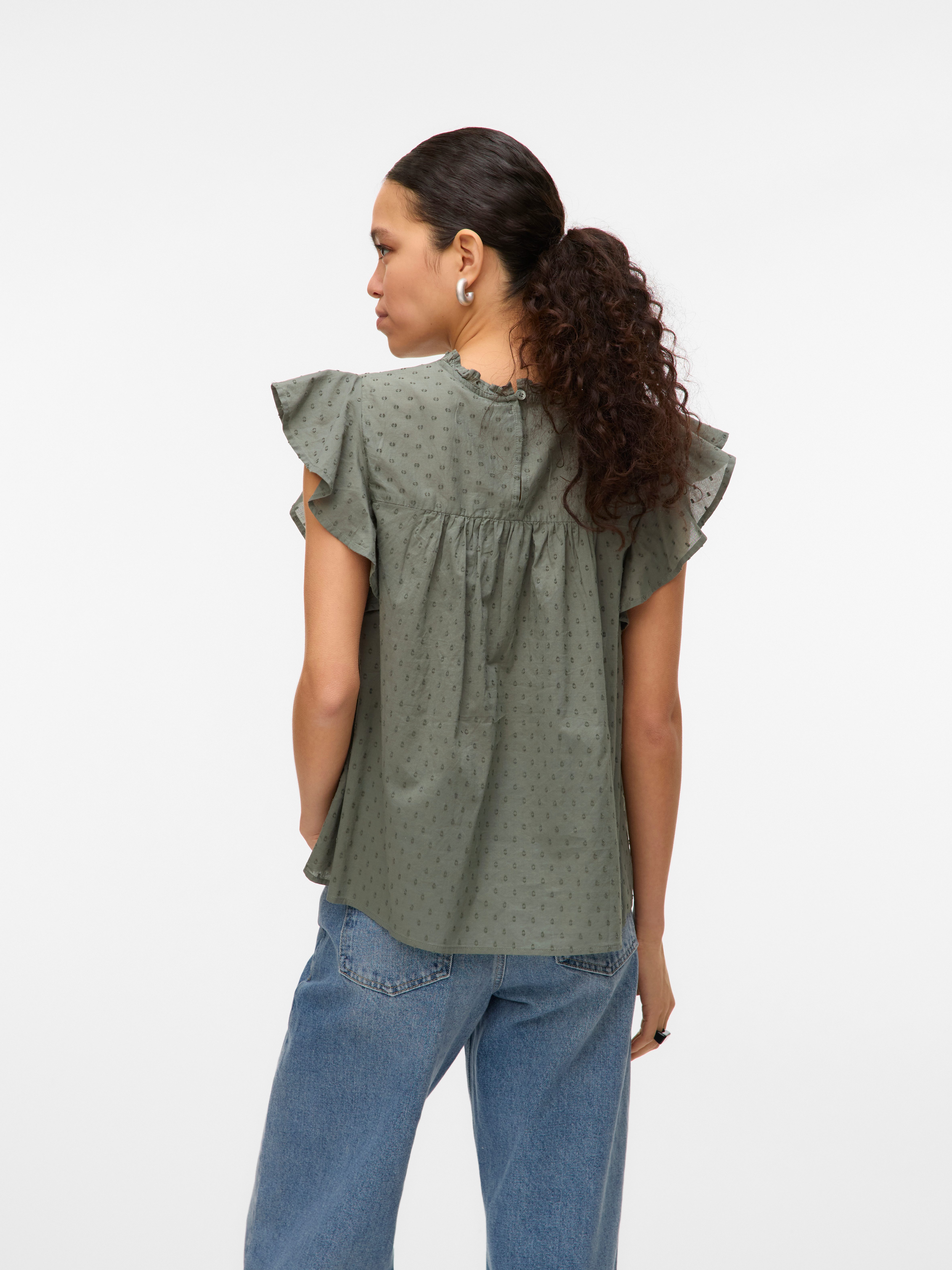 Vero Moda Blusenshirt "VMTRINE SL LACE TOP WVN NOOS" günstig online kaufen