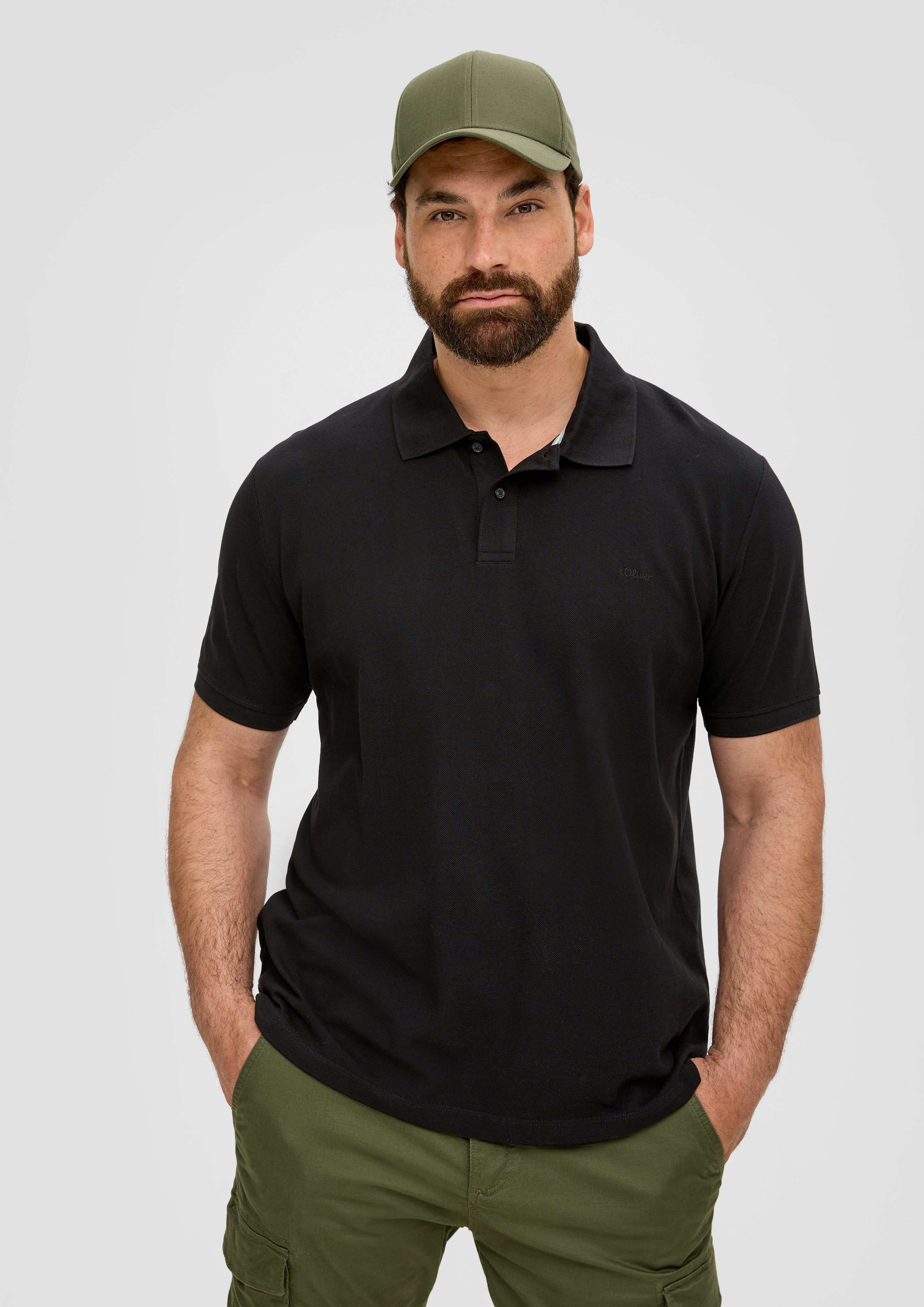s.Oliver Kurzarmshirt Poloshirt aus Baumwollpiqué Stickerei günstig online kaufen