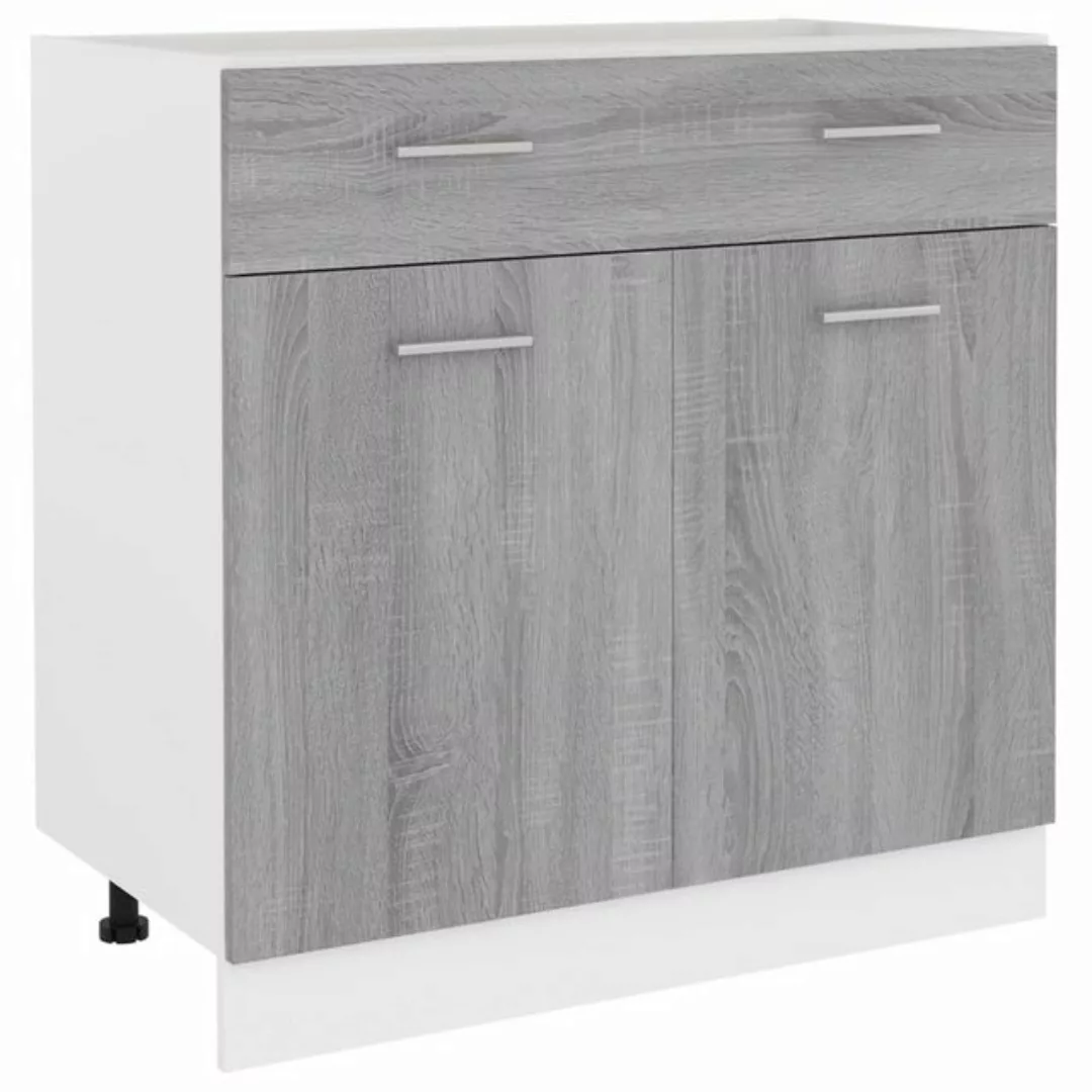 vidaXL Unterschrank Unterschrank mit Schublade Grau Sonoma 80x46x81,5 cm günstig online kaufen