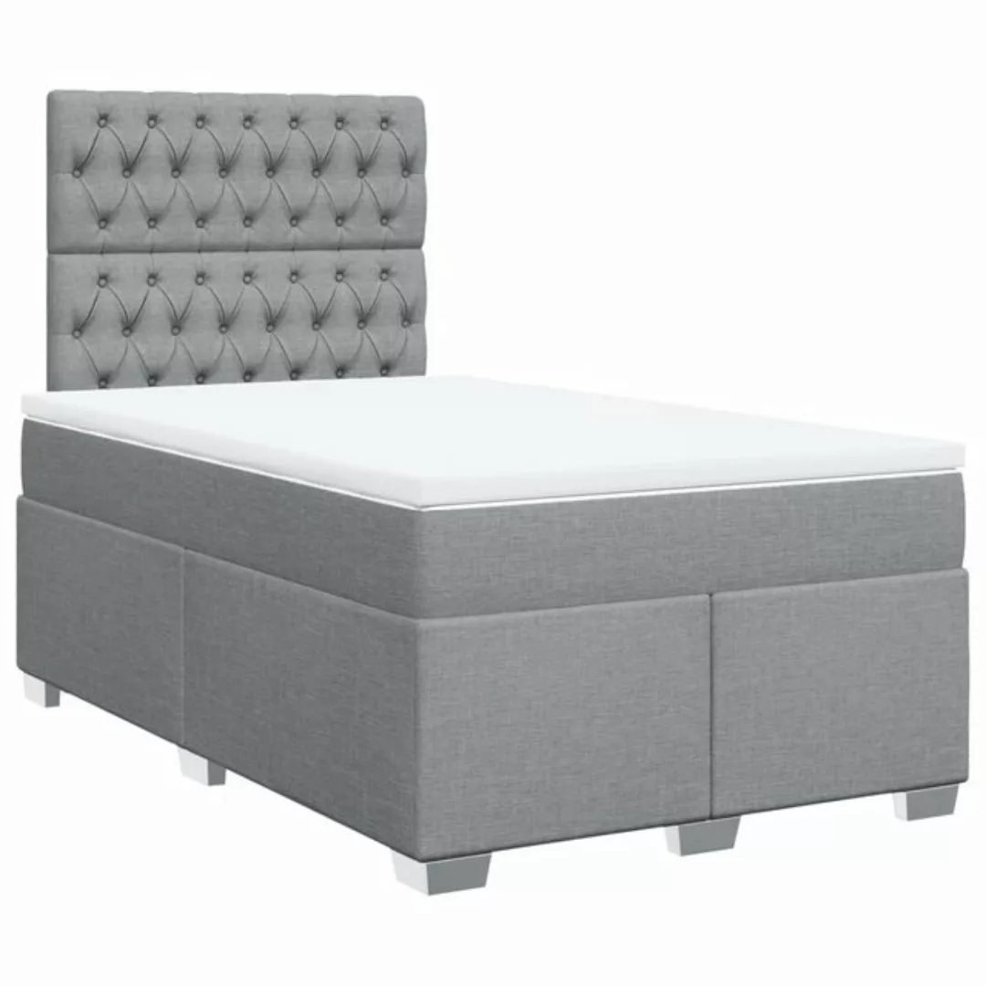 vidaXL Bett Boxspringbett mit Matratze Hellgrau 120x190 cm Stoff günstig online kaufen