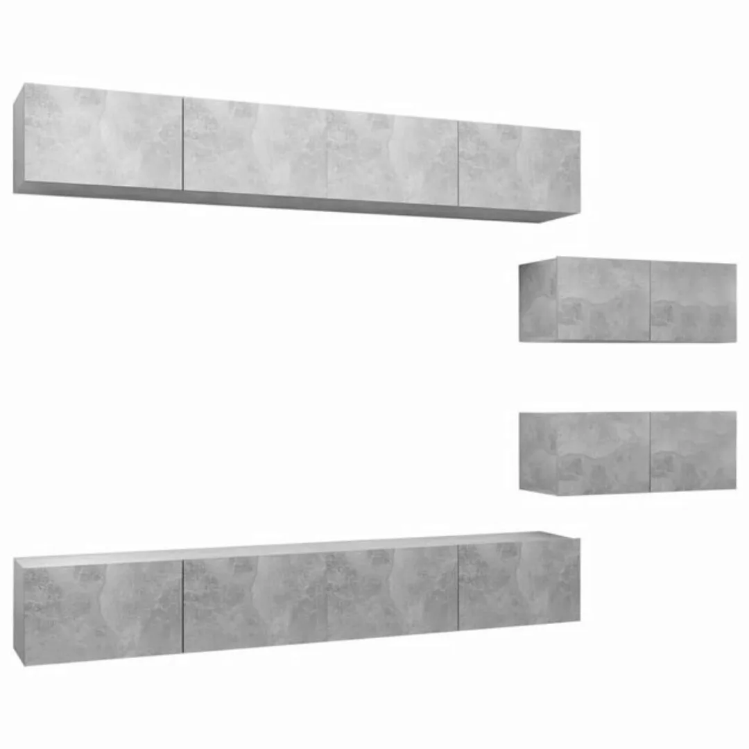 furnicato TV-Schrank 6-tlg. TV-Schrank-Set Betongrau Holzwerkstoff (1-St) günstig online kaufen