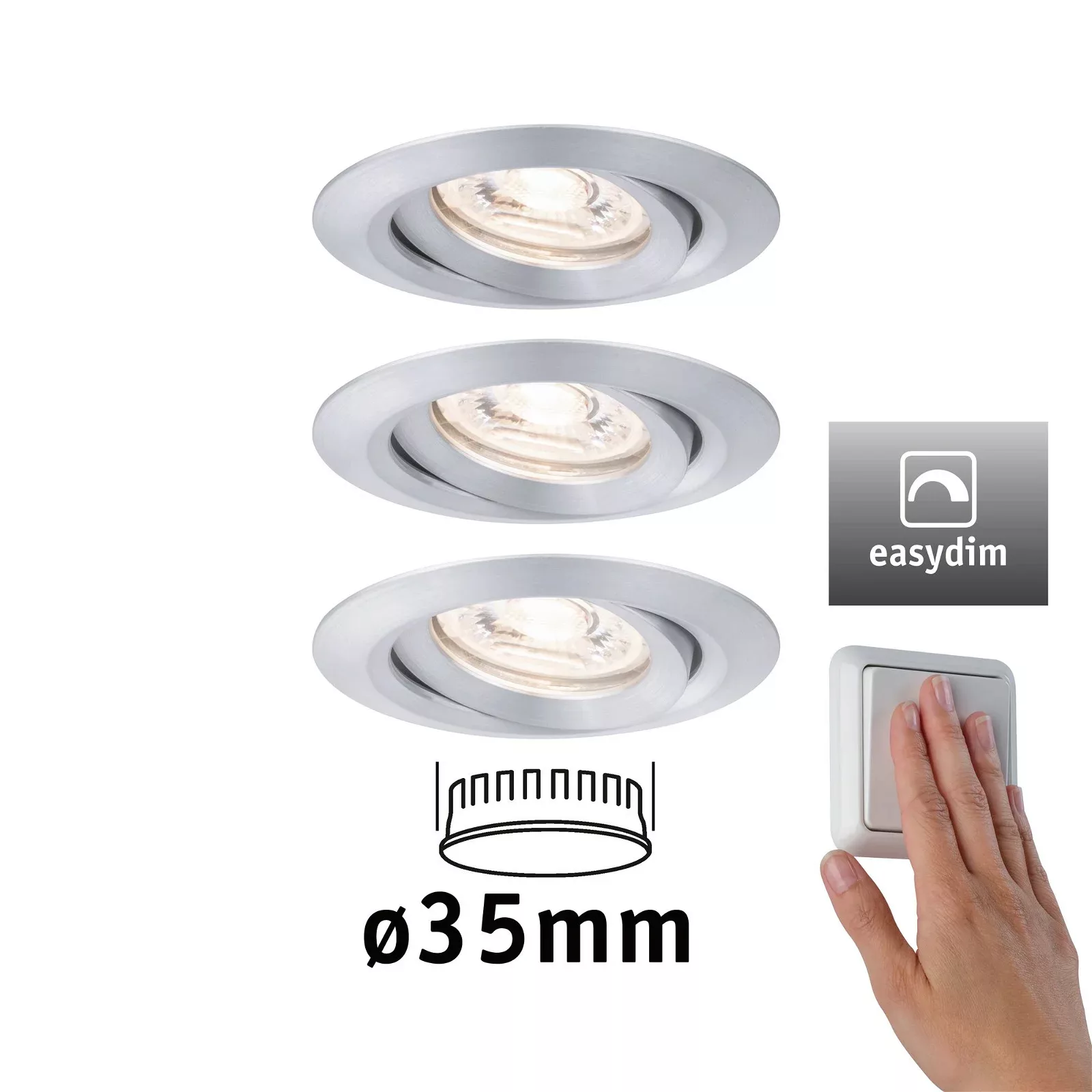 Paulmann Nova mini Plus LED easydim 3er alu günstig online kaufen