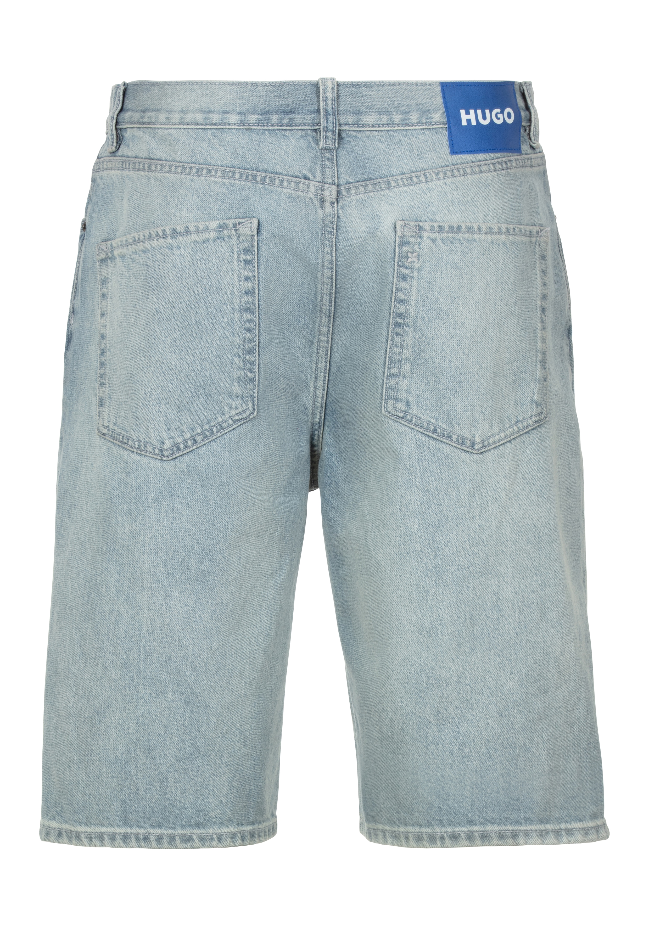 HUGO Blue Shorts "Skate shorts", mit Logo-Lederpatch am Bund günstig online kaufen