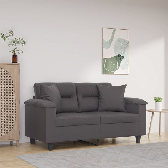 vidaXL Sofa 2-Sitzer-Sofa mit Zierkissen Schwarz 120 cm Kunstleder günstig online kaufen