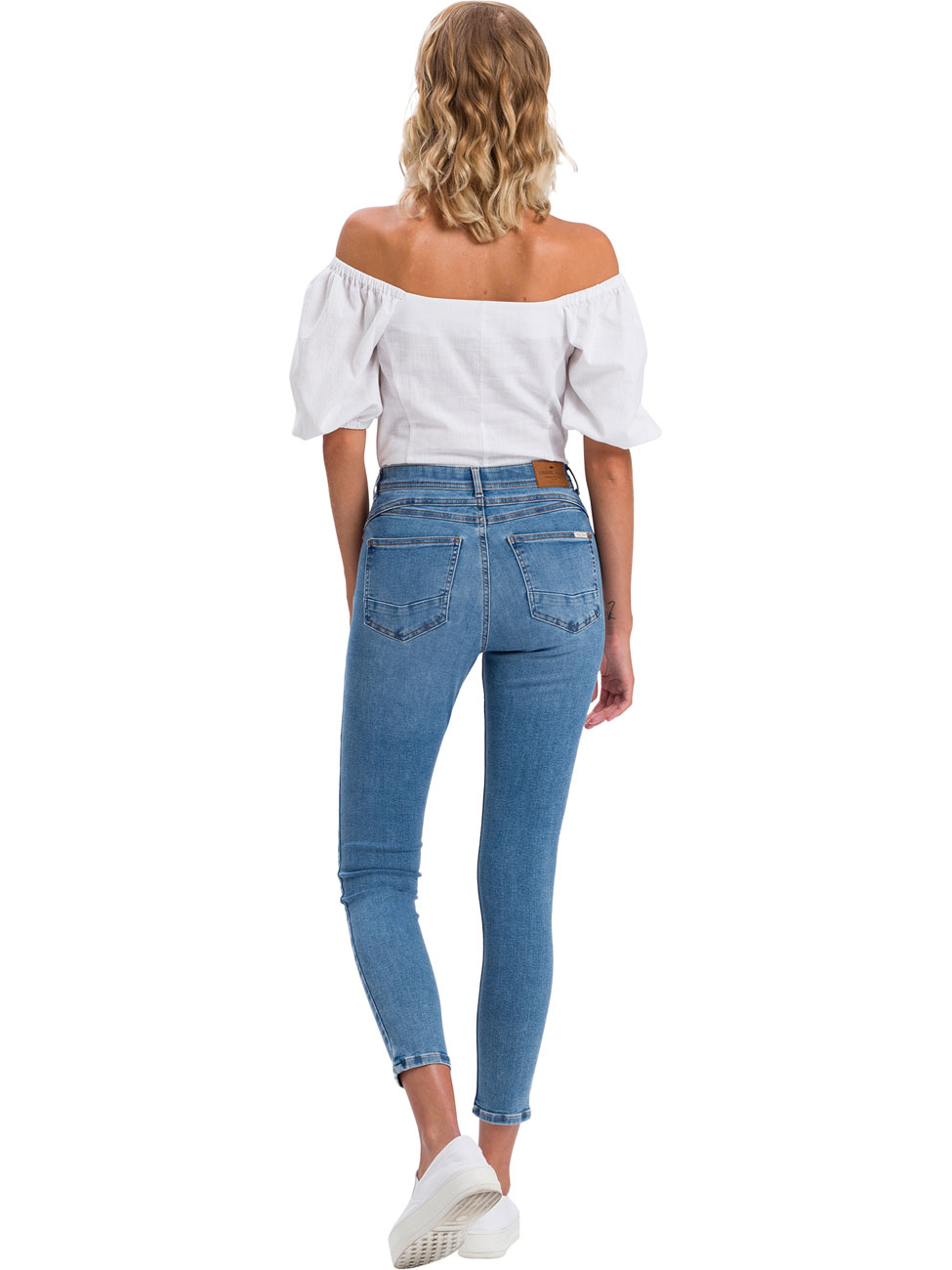 Cross Jeans Damen 7/8 Jeans Judy - Super Skinny Fit - Blau - Mid Blue Washe günstig online kaufen