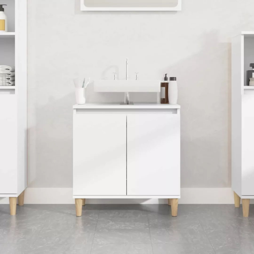 Vidaxl Waschbeckenunterschrank Weiß 58x33x60 Cm Holzwerkstoff günstig online kaufen
