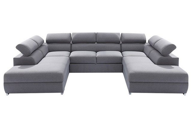 Xlmoebel Ecksofa Elegante Graue U-Form Wohnlandschaft zeitgemäßes Sofa Loun günstig online kaufen