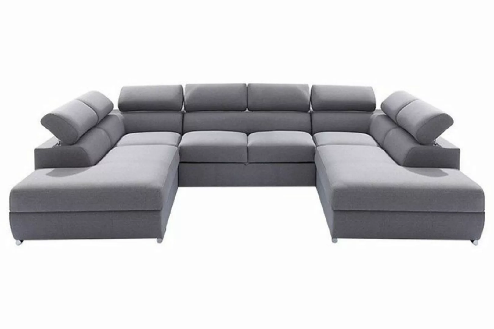 Xlmoebel Ecksofa Elegante Graue U-Form Wohnlandschaft zeitgemäßes Sofa Loun günstig online kaufen