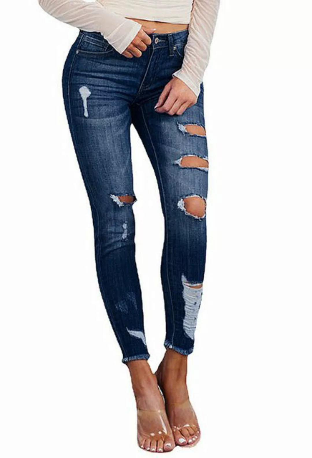 CHENIN Skinny-fit-Jeans Zerrissene, modische slim-fit-jeans und bleistiftho günstig online kaufen