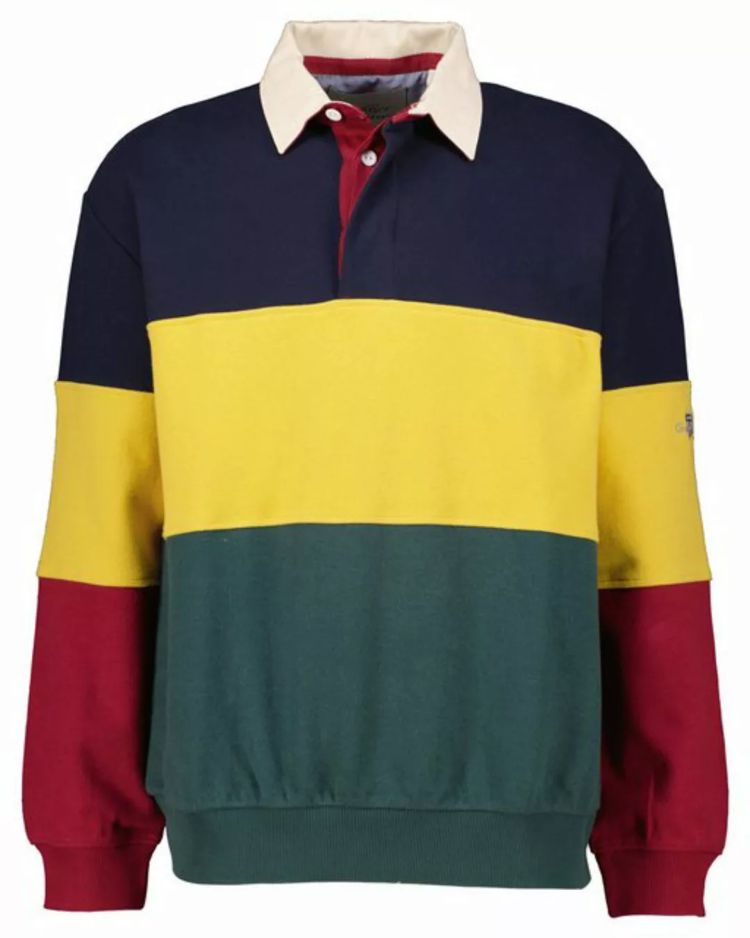 Gant Strickpullover Herren Polopullover SWEAT COLOR BLOCK HEAVY RUGGER (1-t günstig online kaufen