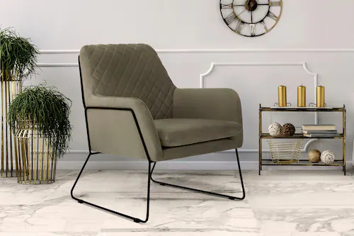 Leonique Sessel "Olo Cocktailsessel", mit Karo-Prägung im Rückenteil und Bü günstig online kaufen