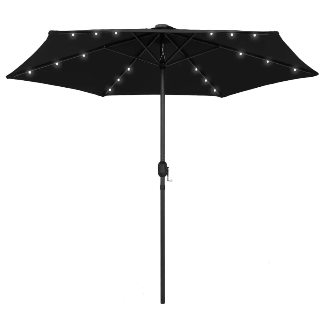 Sonnenschirm Mit Led-leuchten & Aluminium-mast 270 Cm Schwarz günstig online kaufen