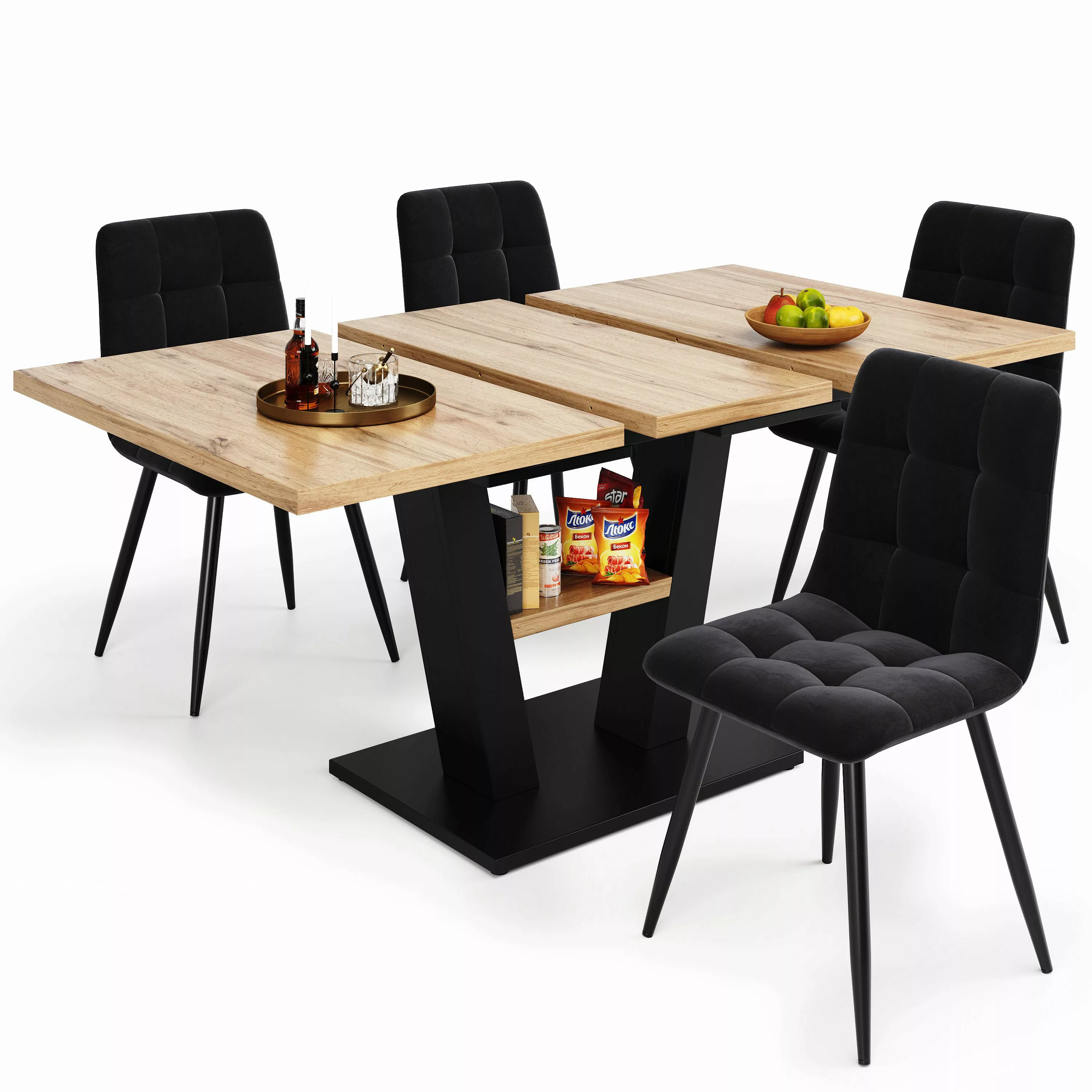 MODFU Esstisch Esstisch Teleskoptisch,Moderne Esstisch,Ausziehbar,Esszimmer günstig online kaufen