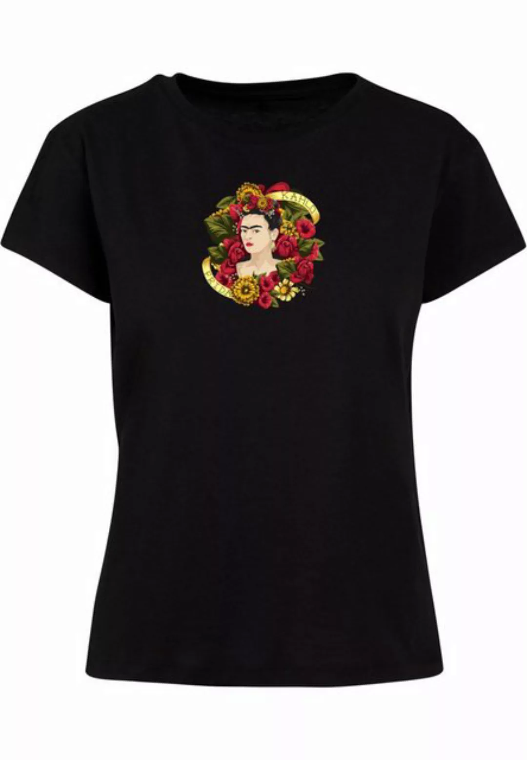 Merchcode T-Shirt Merchcode Damen Ladies Frida Kahlo - Much flowers Box Tee günstig online kaufen