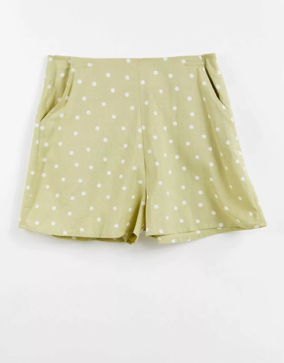 ASOS DESIGN – Shorts in Leinenoptik mit Punkten-Mehrfarbig günstig online kaufen