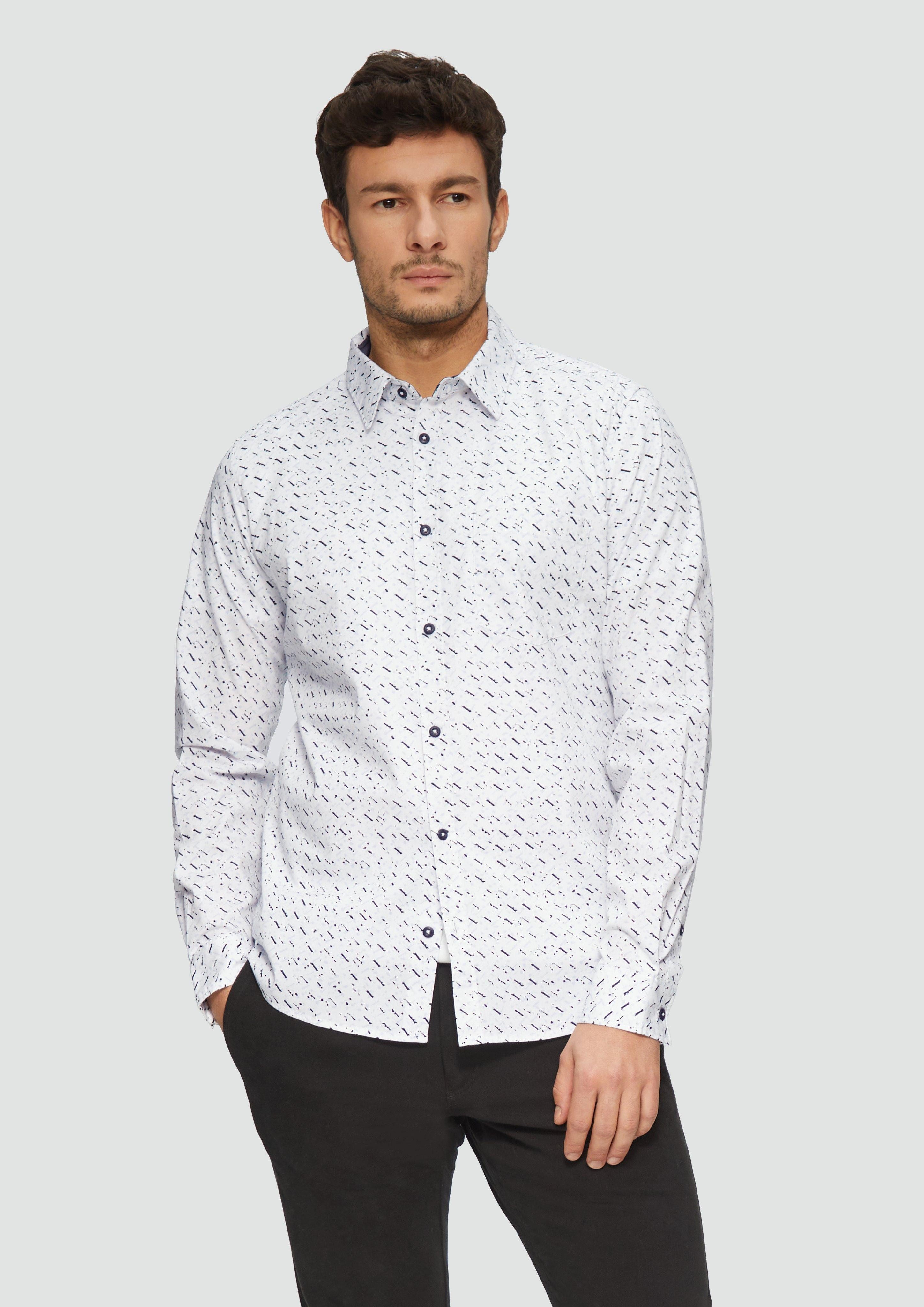 s.Oliver Langarmhemd Slim Fit: Gemustertes Hemd günstig online kaufen