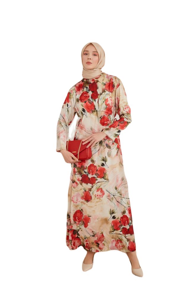 ARMİNE Maxikleid Armine-Taillentunnel-Satinkleid – moderne und elegante Hij günstig online kaufen