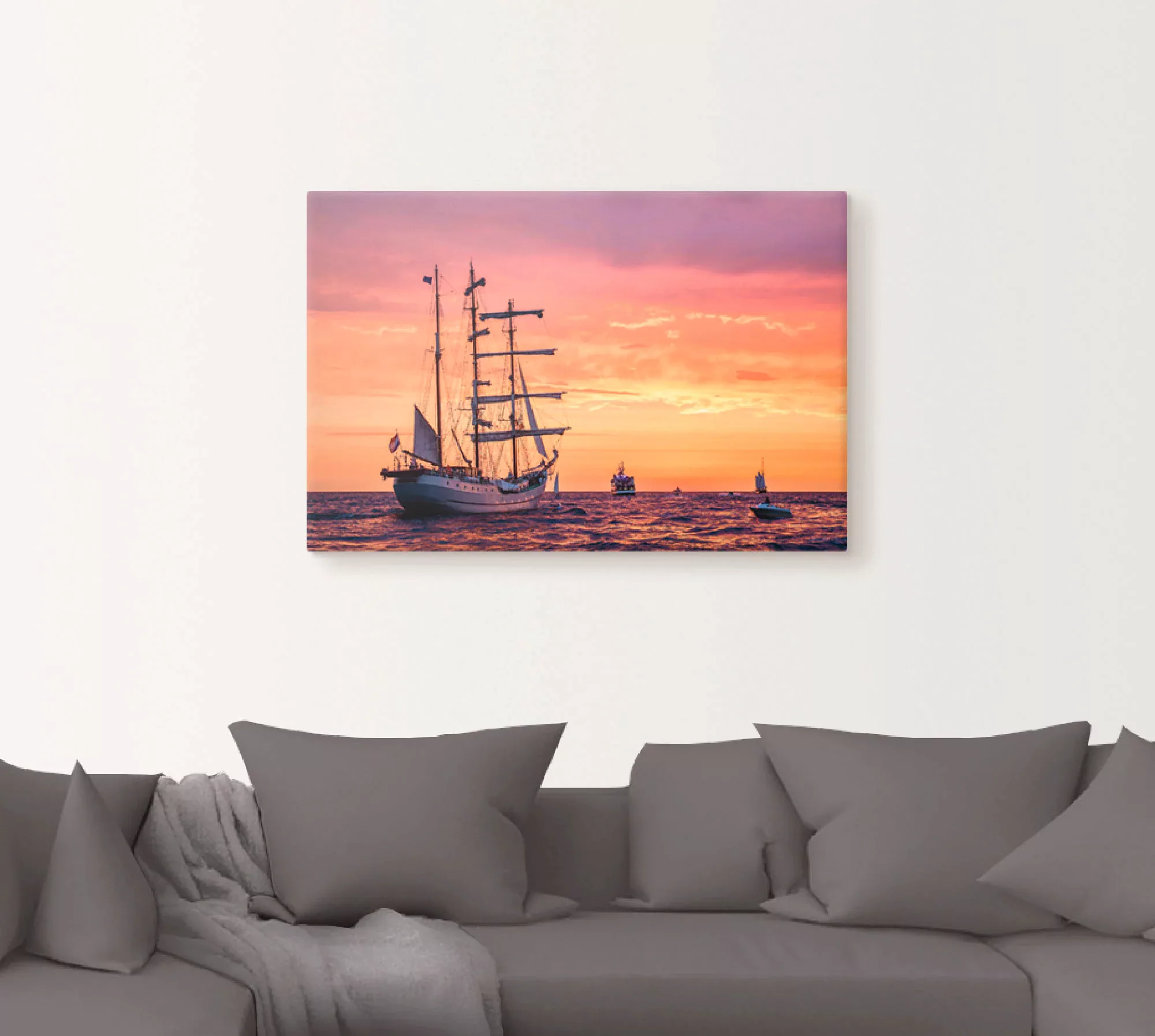 Artland Leinwandbild "Segelschiffe Hanse Sail in Rostock I", Boote & Schiff günstig online kaufen