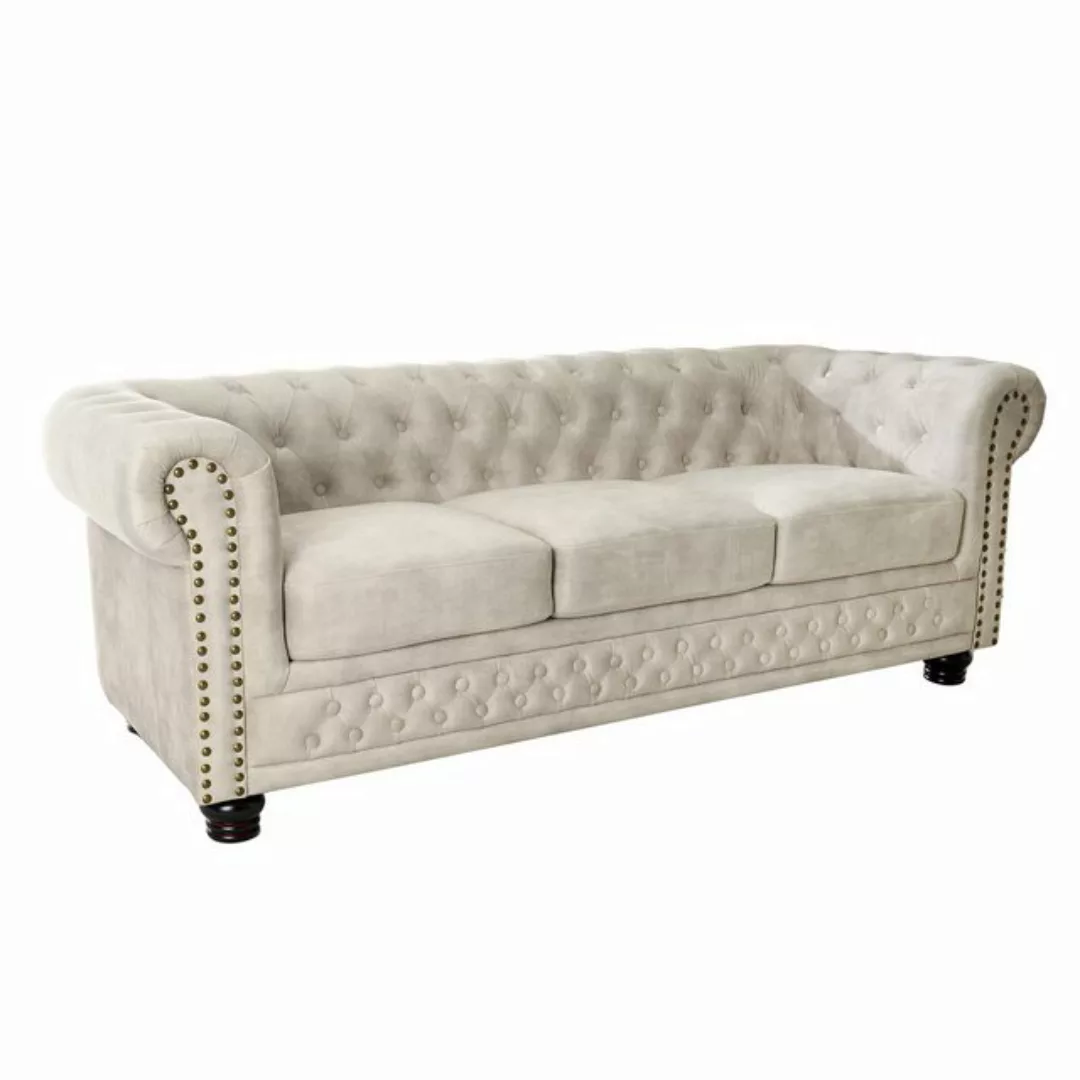 riess-ambiente Sofa CHESTERFIELD 200cm champagner / dunkelbraun, 1 Teile, W günstig online kaufen