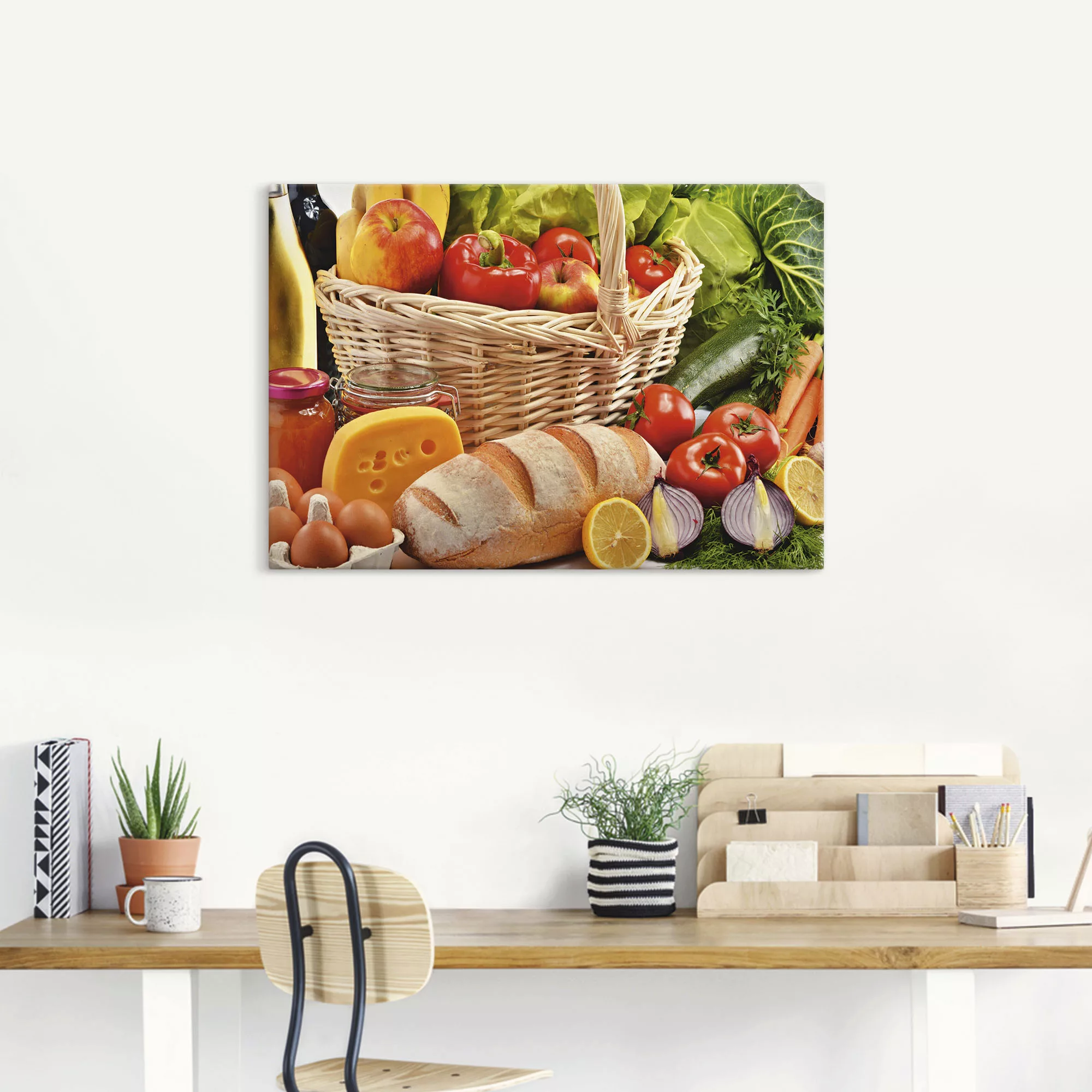 Artland Wandbild »Gesund Leben - Obst und Gemüsekorb«, Lebensmittel, (1 St. günstig online kaufen