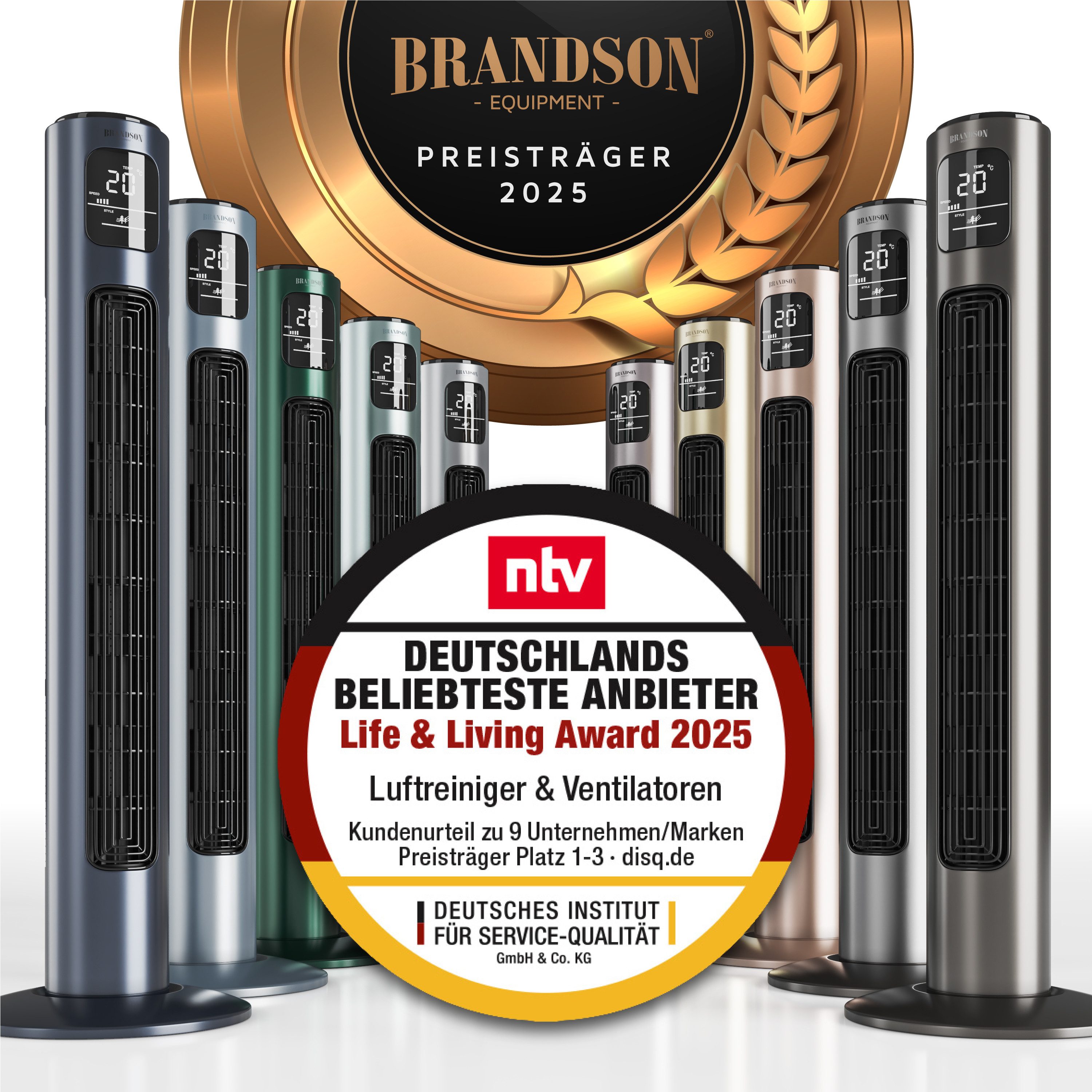 Brandson Turmventilator Oszillation 65°, Timer, Fernbedienung, günstig online kaufen