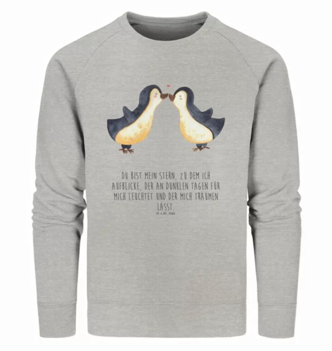 Mr. & Mrs. Panda Longpullover Größe XS Pinguin Liebe - Heather Grey - Gesch günstig online kaufen