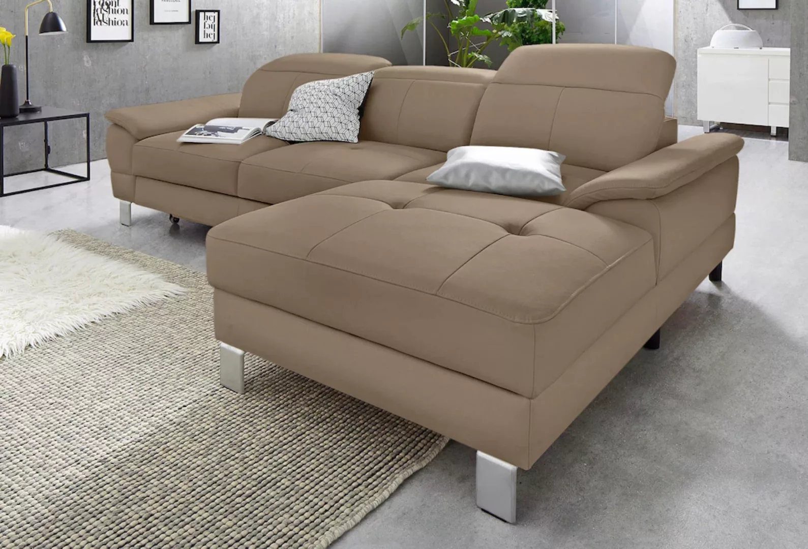 exxpo - sofa fashion Ecksofa »Mantua 2, L-Form«, mit Kopf- bzw. Rückenverst günstig online kaufen