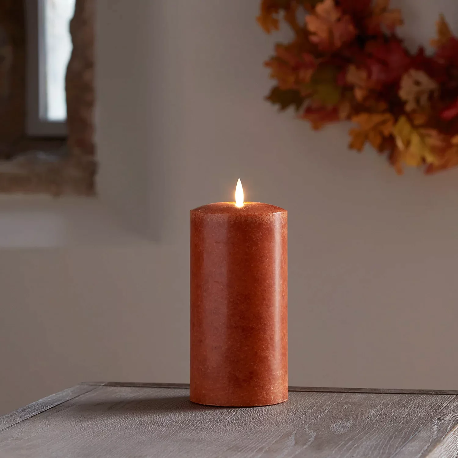 TruGlow® LED Stumpenkerze orange breit 20cm mit Fernbedienung günstig online kaufen