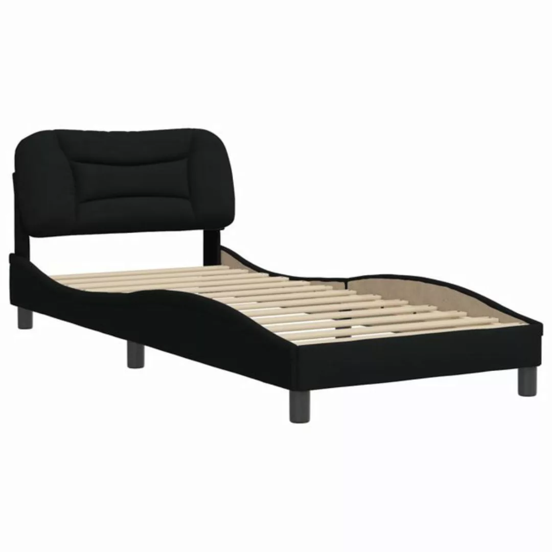 vidaXL Bett Bettgestell mit Kopfteil Schwarz 80x200 cm Stoff günstig online kaufen