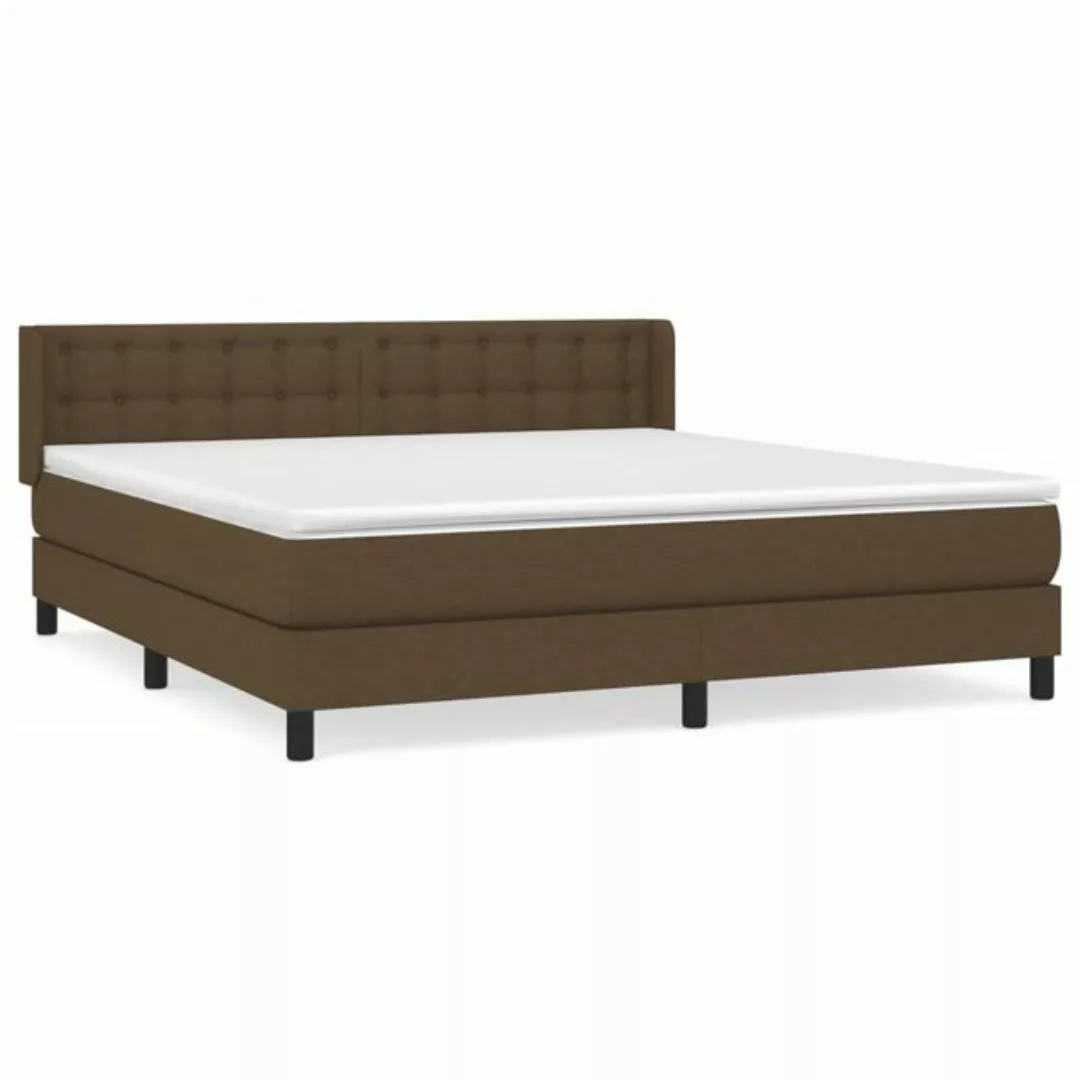 vidaXL Boxspringbett Boxspringbett mit Matratze Dunkelbraun 180x200 cm Stof günstig online kaufen