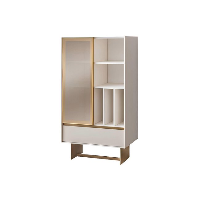 JVmoebel Vitrine Luxuriöse Wohnzimmer Beige Vitrine Designer Holzmöbel Komm günstig online kaufen