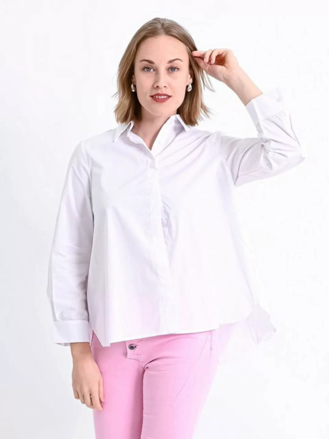 MODAFEIN Hemdbluse Hemdbluse Verona Langarm Weiß günstig online kaufen